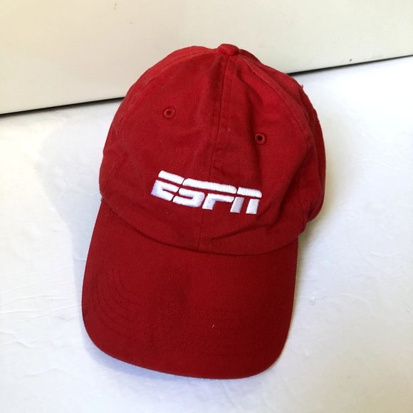 ESPN Accessories Espn Mens Red Baseball Cap Sports Hat Adjustable